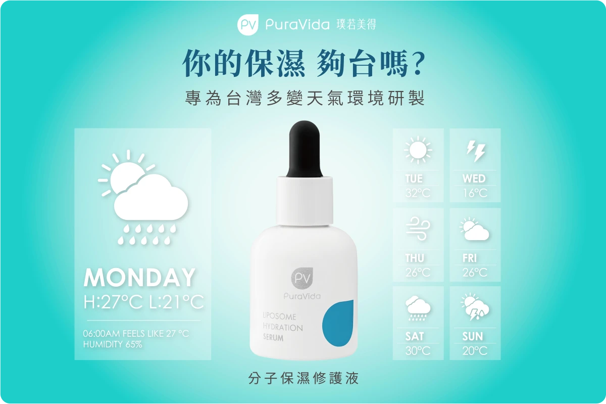 PuraVida 璞若美得｜你的保濕 夠台嗎？專為台灣多變天氣環境研製