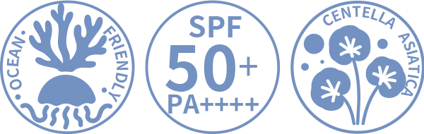 SPF50+ PA++++ 與海洋友善圖示
